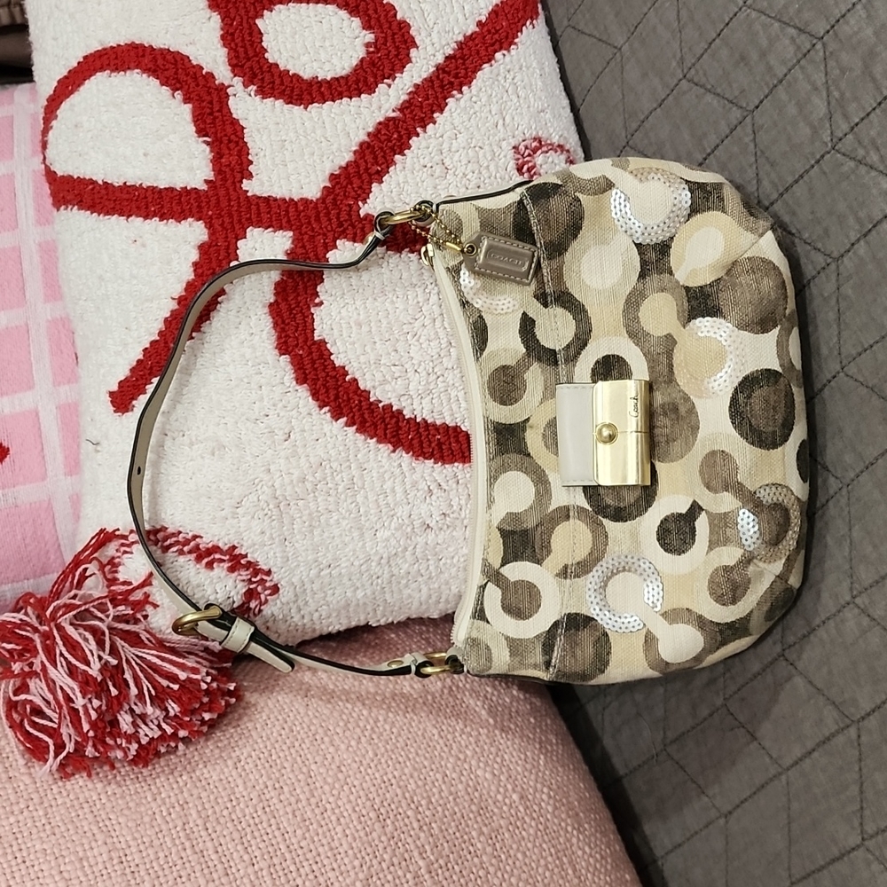 Coach small hobo tan purse